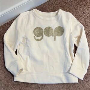 GAP Kids Ivory Sweatshirt with Glitter Logo